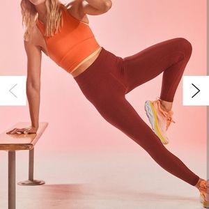 Free People Movement Seamless Leggings Terracotta High Waist Lasered Design XS/S